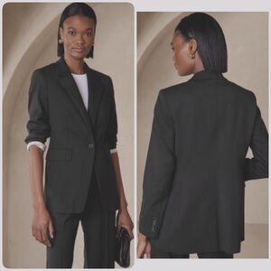 Banana Republic Siena Italian Wool Black Blazer 14